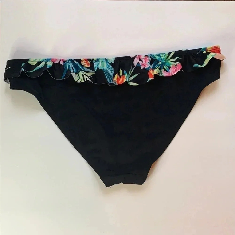 City Streets Swim Bottom Black Floral Trim Sz XL NWT - Picture 7 of 10